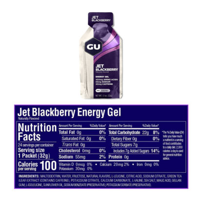 Gu Energy Gel (Jet Blackberry - 40mg Cafeína) - Image 2