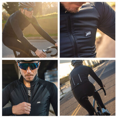 Campera Ciclismo Magenta 2.9 Frizada Con Rompeviento (Negro/Negro) - Image 3