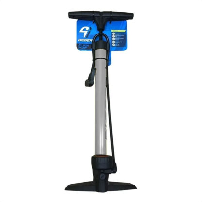 Inflador De Pie Bigger High Volume Manómetro Gris Claro (80psi)