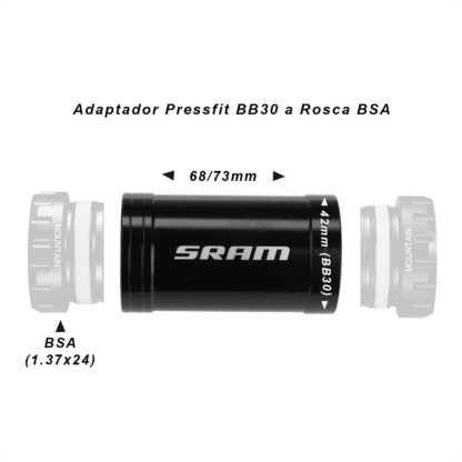 Adaptador Sram Caja Pedalera BB30 A BSA - Image 3