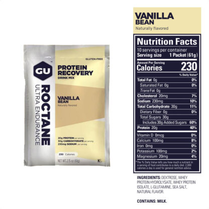 Gu Roctane Protein Recovery Drink Mix 1 Servicio (Vanilla Bean) - Image 2