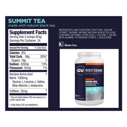 Gu Roctane Energy Drink Mix Energía 24 Servicios (Summit Tea - 35mg caffeine) - Image 2