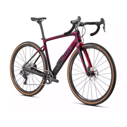 Specialized Diverge Expert Carbon 2021 (Gloss Raspberry/Redwood/Black/Chrome/Wild Ferns) - Image 2