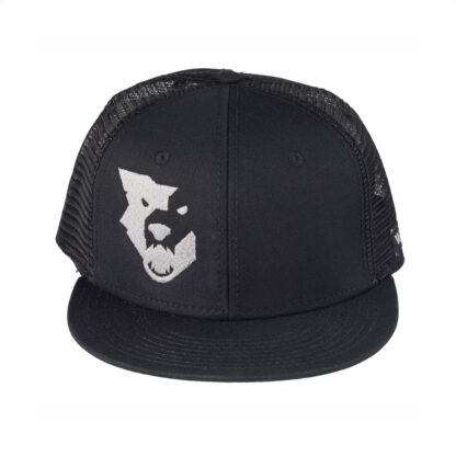 Gorra Trucker Wolf Tooth Logo Flat Bill Hat (Black)