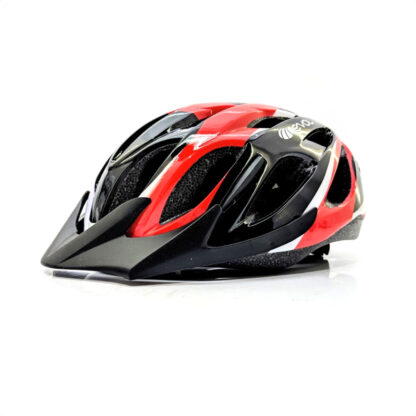 Casco Bicicleta Evol Kacu Con Visera Removible (Negro/Blanco/Rojo)