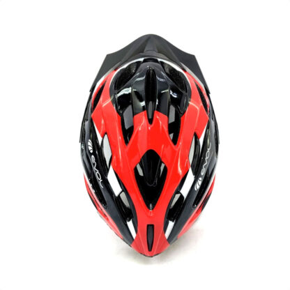 Casco Bicicleta Evol Kacu Con Visera Removible (Negro/Blanco/Rojo) - Image 2