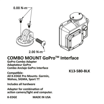Soporte Gps K-Edge Combo Mount GoPro Interface (Black) - Image 3