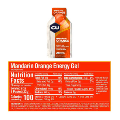 Gu Energy Gel Caja X24 (Mandarin Orange - 20mg Cafeína) - Image 3