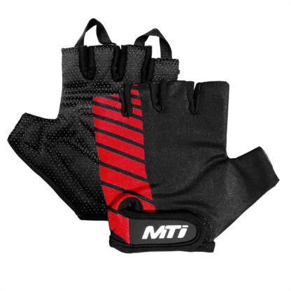 Guantes Ciclismo Dedos Cortos Mti Cross Tech (Negro/Rojo)