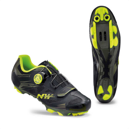Zapatillas De MTB Northwave Scorpius 2 Plus (Black Mil/Yellow Fluo) - Image 3