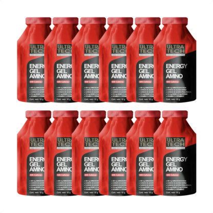 UltraTech Nutrition Energy Gel AMINO Caja X12 (Frutilla - Sin Cafeína)