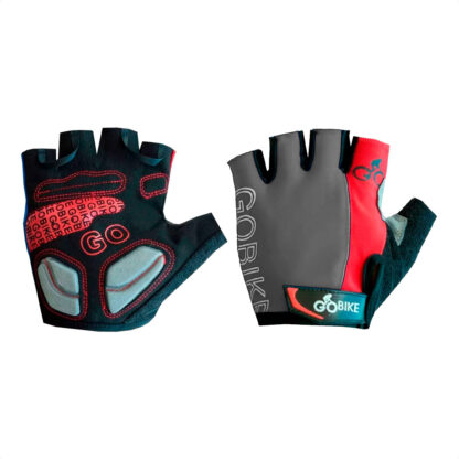 Guantes Ciclismo Dedos Cortos Go Bike SP34517 (Negro/Gris/Rojo)