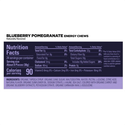Gu Energy Chews Gomitas (Blueberry Pomegranate - Sin Cafeína) - Image 2