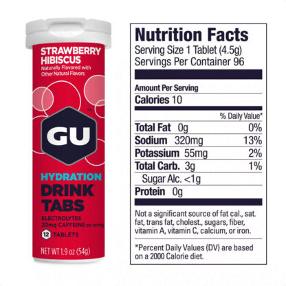 Gu Hydration Drink Tabs 320mg Sodio Hidratación (Strawberry Hibiscus) - Image 2