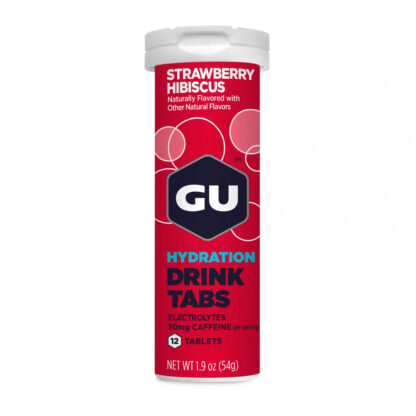 Gu Hydration Drink Tabs 320mg Sodio Hidratación (Strawberry Hibiscus)