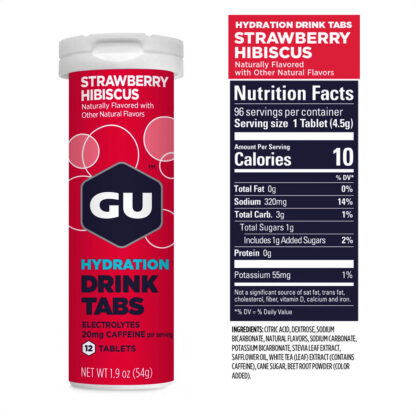 Gu Hydration Drink Tabs 320mg Sodio Hidratación Caja X8 (Strawberry Hibiscus) - Image 2