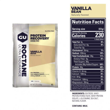 Gu Roctane Protein Recovery Drink Mix 15 Servicios (Vanilla Bean) - Image 2
