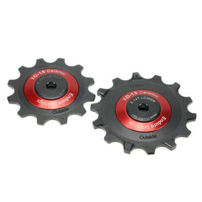 Rueditas Pata De Cambios ENDURO Bearings BKCJ-0505 - 12/14 tooth, XD15 Ceramic Hybrid Bearing, Machined Delrin, SRAM Eagle AXS 12v (5mm bolt hole) - (Red)