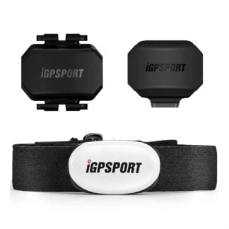 Banda Cardiaca iGPSport HR40 White + Sensor SPD70 + Sensor CAD70 Bluetooth ANT+ (COMBO)