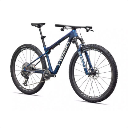 S-Works Epic World Cup (Gloss Carbon Cyan Blue/Metallic White Silver) - Image 2