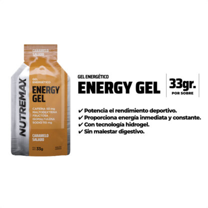 Nutremax Energy Gel Caja X12 (Caramelo Salado - 50mg Cafeína) - Image 2