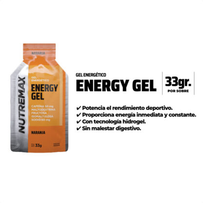 Nutremax Energy Gel Caja X12 (Naranja - 50mg Cafeína) - Image 2
