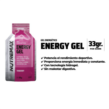 Nutremax Energy Gel Caja X12 (Triberry - 50mg Cafeína) - Image 2