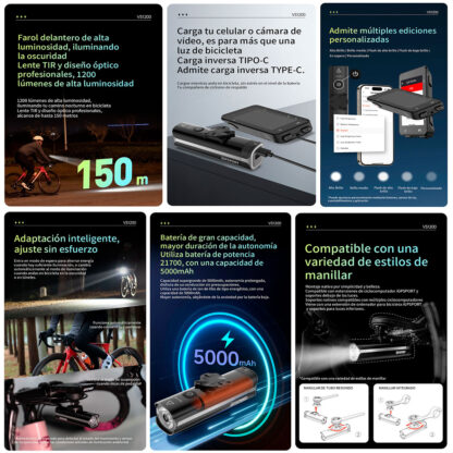 Luz Led Delantera iGPSport VS1200 Smart Frontlight 1200lm - Image 3