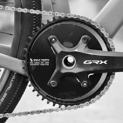 Monoplato Wolf Tooth Aero 110 BCD Asymmetric 4-Bolt Shimano GRX 800 Round Drop-Stop ST (46t) - Image 3