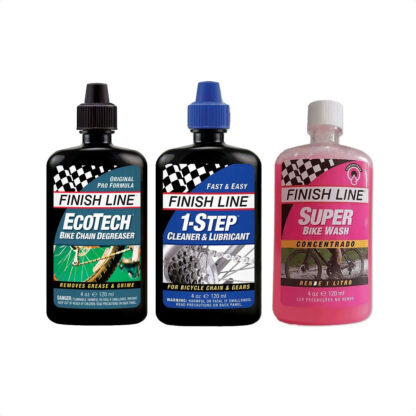 Kit Lubricacion y Limpieza Cadena Finish Line Premium Bike Care Value Pack (EcoTech + 1-Step Cleaner & Lubricant + Super Bike Wash 120ml) - Image 2