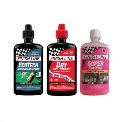 Kit Lubricacion y Limpieza Cadena Finish Line Premium Bike Care Value Pack (EcoTech + Dry Lube + Super Bike Wash 120ml) - Image 2