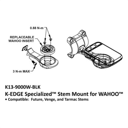 Soporte Gps K-Edge Wahoo Specialized Future Stem Mount (Black) - Image 3