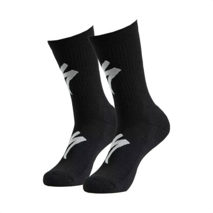 Medias Specialized Techno MTB Tall Logo Socks (Black/White) - Image 3