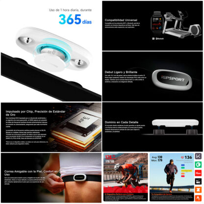 Banda Cardiaca iGPSport HR50 Bluetooth Ant+ (White) - Image 3