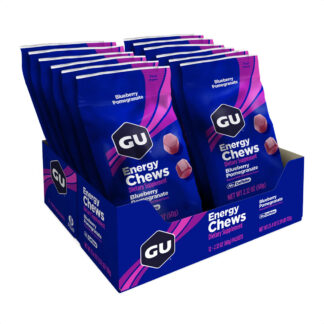 Gu Energy Chews Gomitas Caja x12 (Blueberry Pomegranate - Sin Cafeína)