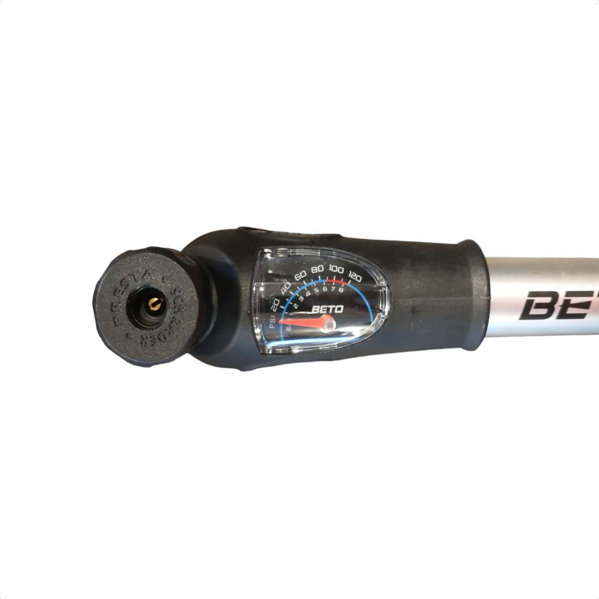 Inflador De Mano Beto CAH-003AG Doble Acción Con Manómetro (100psi) - Image 3